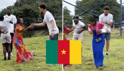 NBA – Au Cameroun, les images virales de Klay Thompson qui danse au village : « Le gars est…